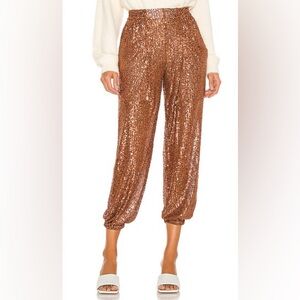 Free People “Morelia” Bronze Sequin Jogger Pants - Size XL